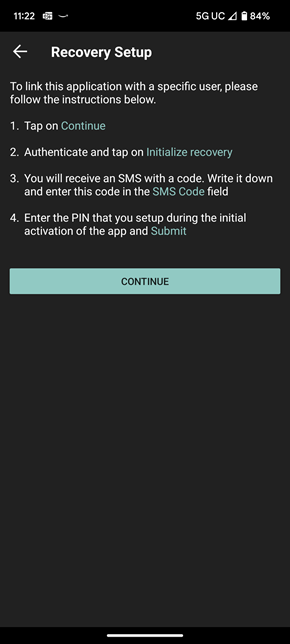 The recovery directions for the Android Phone. 